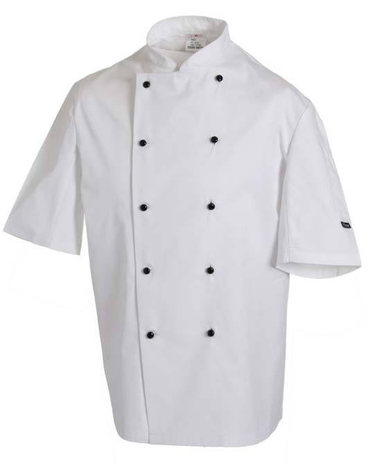Removable Stud Short Sleeve Chef&#39;s Jacket
