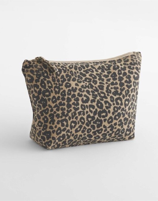 Leopard Print Canvas Accessory Bag