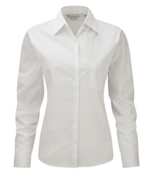 Ladies' Long Sleeve Classic Pure Cotton Poplin Shirt