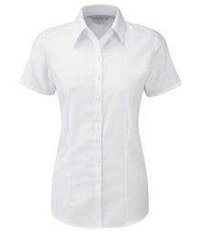 Ladies' Short Sleeve Tailored Herringbone Shirt